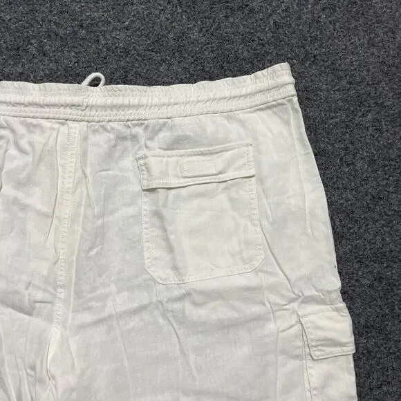 CUBAVERA Shorts Mens Size Extra Large White Linen Drawstring Cargo Pocket - Picture 8 of 14